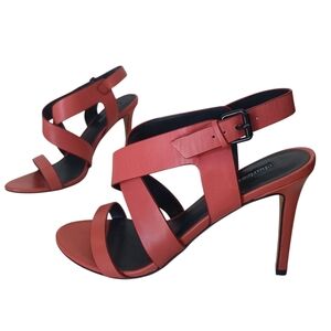 Charles David Shoes Women's Size‎ 8.5 Red/Orange Elegant Strappy Heels Leather